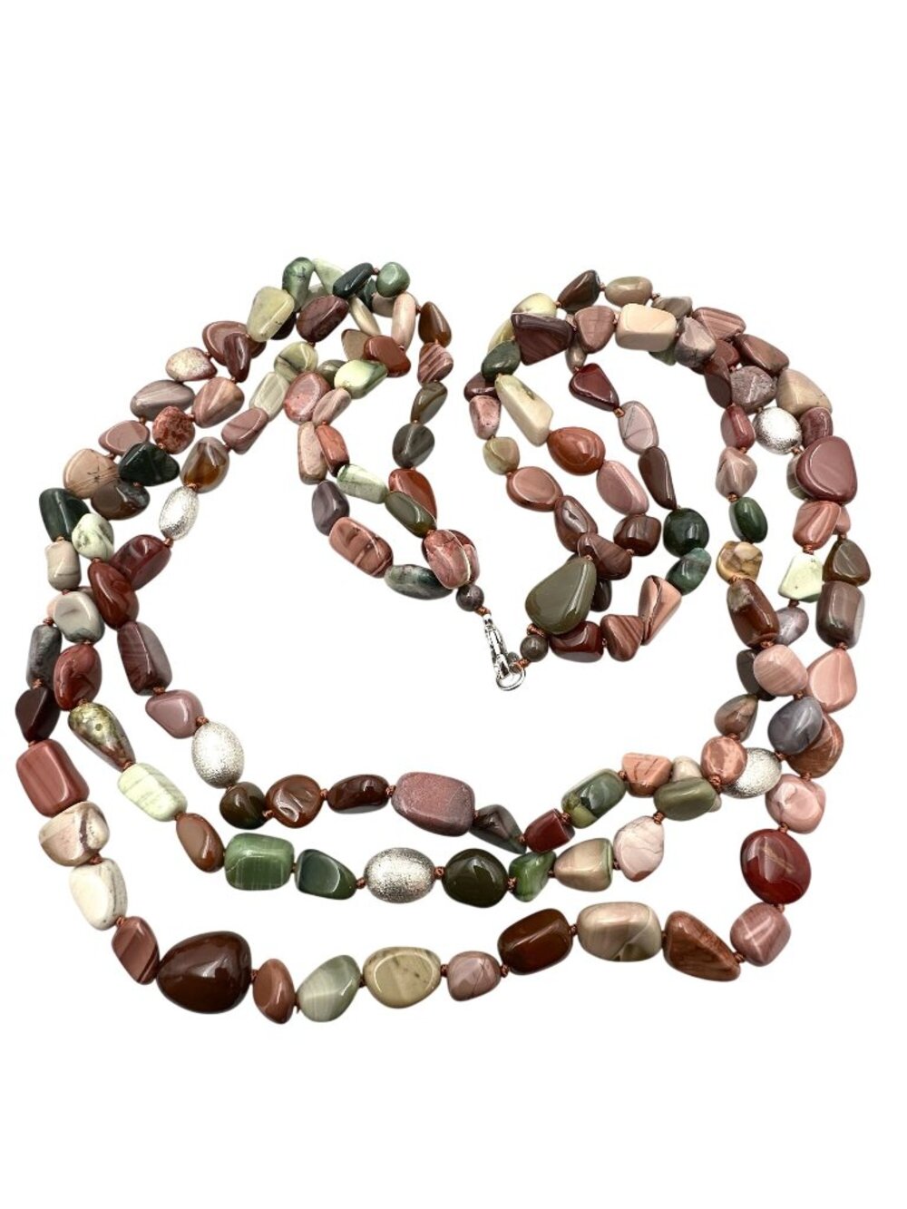 Lucas Lementh Necklace Multi Gemstone Sterling Silver Multicolor 26 Inch